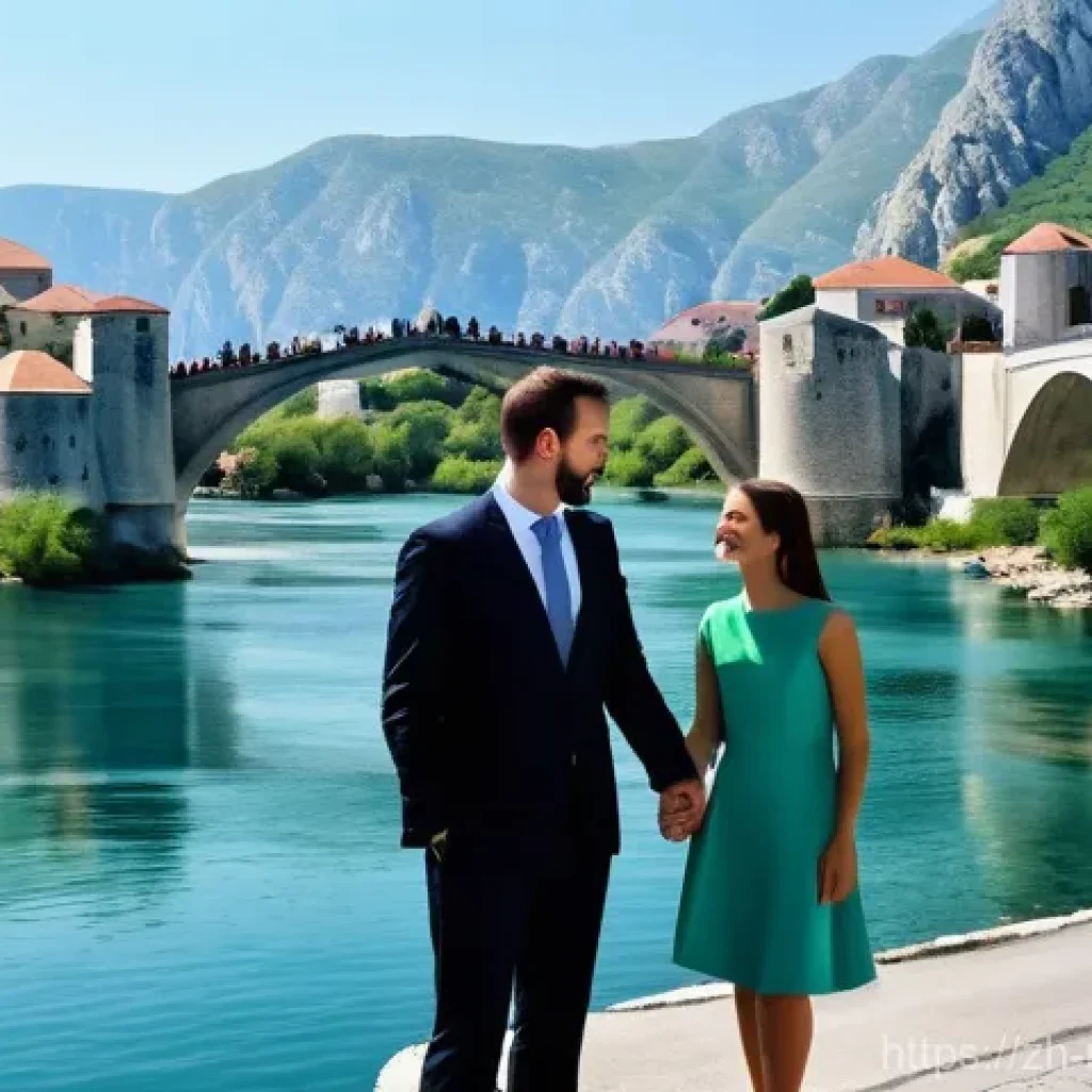 몬테네그로 보스니아 관계 - An optimistic and forward-looking image depicting cooperation between Montenegro and Bosnia and Herz...