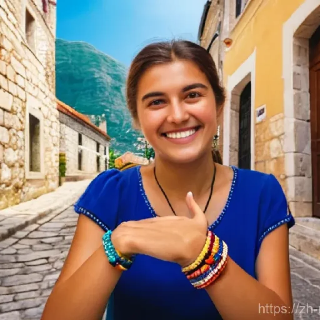 몬테네그로어 숫자 표현 - **Prompt:** A cheerful young woman, around 20-30 years old, with a bright smile, standing in a pictu...