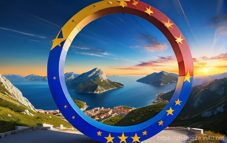 몬테네그로와 EU 가입 논의 - Here are three detailed image generation prompts in English: 몬테네그로와 EU 가입 논의 - Here are three detailed image generation prompts in English: