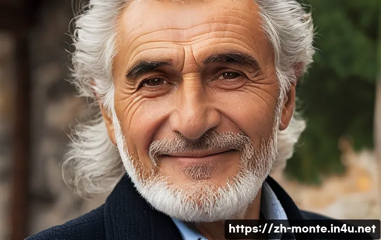 몬테네그로 출신 유명 배우 - A close-up portrait of Milutin "Mima" Karadžić, an experienced Montenegrin actor in his late 60s, wi...