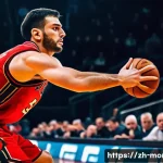 몬테네그로의 유명인사 - **Dynamic Portrait of Nikola Vučević on the Court:**
A powerful and determined Nikola Vučević, t...